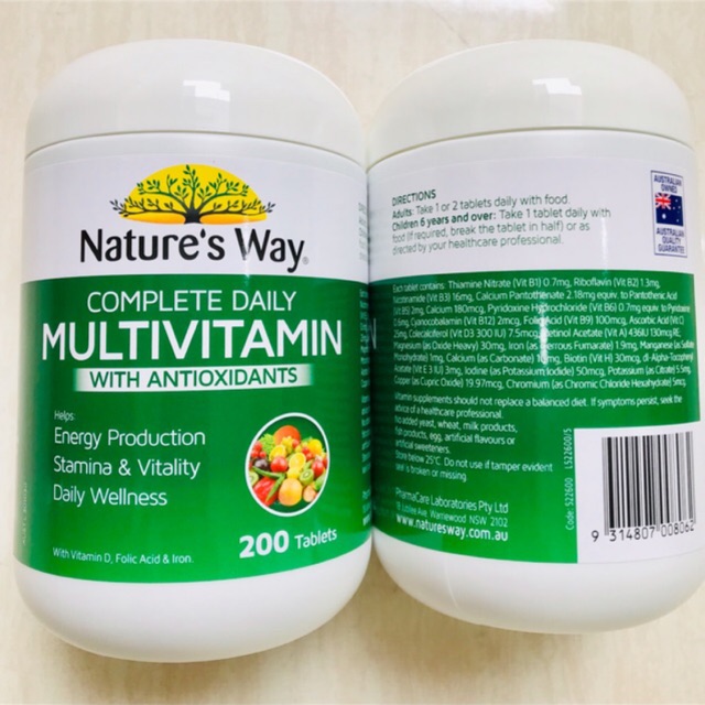 Nature's Way Complete Daily Multivitamin Plus Spirulina with ...