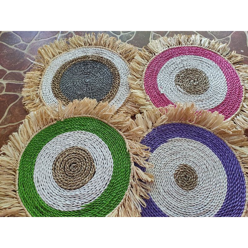 Placemate anyaman seagrass rumbai/hiasan dinding anyaman