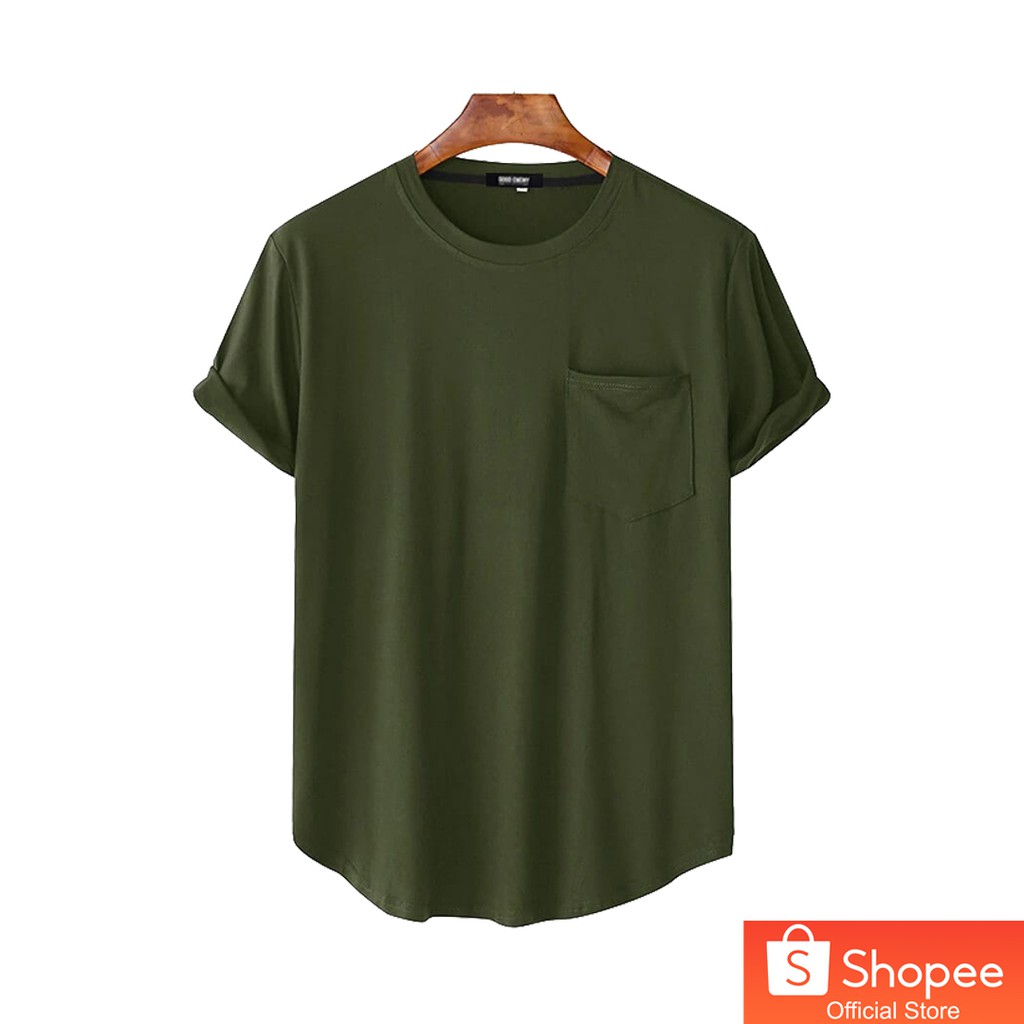 BASIC POCKET ARMY - Kaos Polos Pria/Cowok Saku Lengan Pendek Crew Neck Premium Original - Menstyle