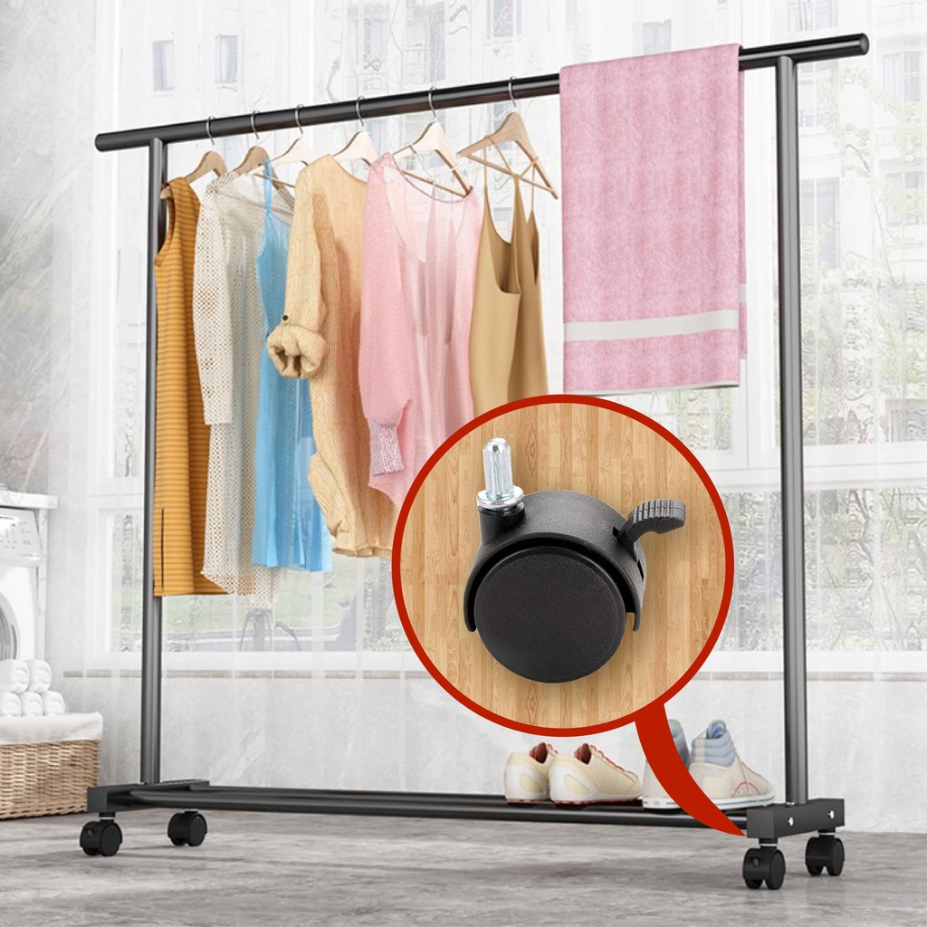 HOVELSHOP Roda Gawang Gantungan Jemuran Baju Outin Stand Hanger Troli Multifungsi