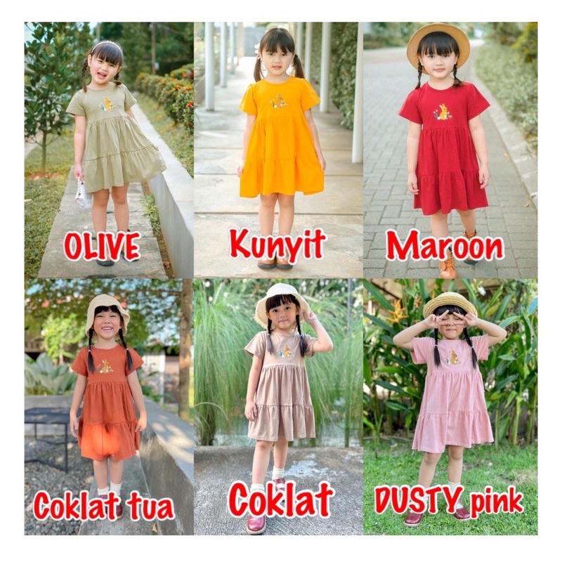 DRESS RABBIT LUCUNA Dress anak/daster anak perempuan Usia 1-5th