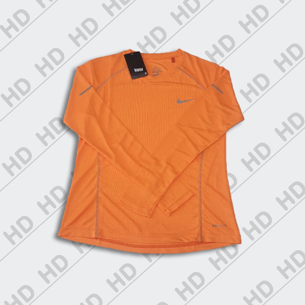 Baju Olahraga Wanita NKk1 Variasi 2 fitness Lari Jogging - Kaos Olahraga Cewek-Orange S/s