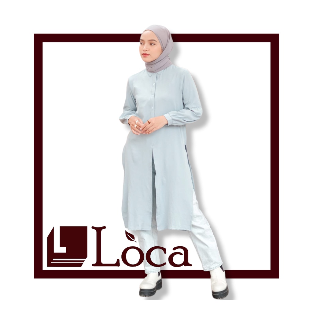 Odile Tunic Baju Atasan Wanita Kemeja Blouse Tunik Muslim Polos
