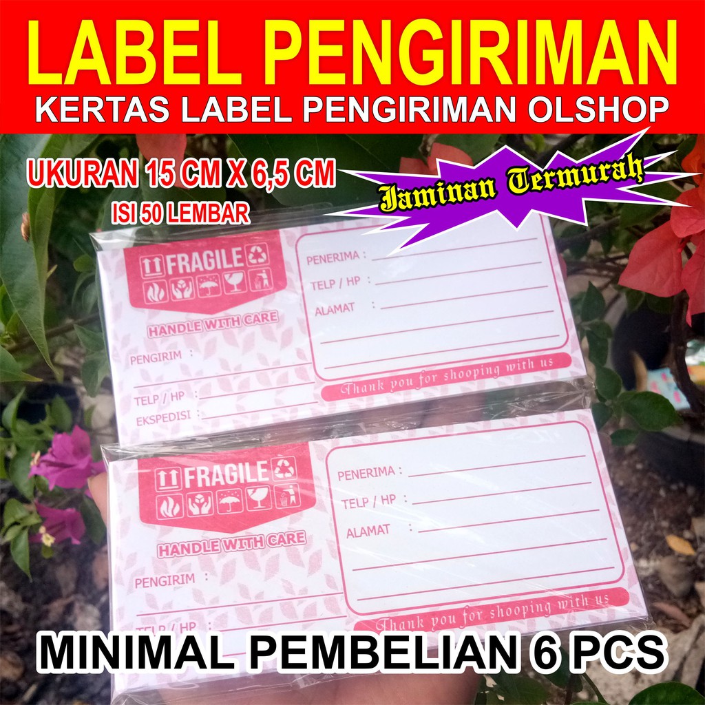 

1000 Lembar !! Kertas Label Pengiriman Fragile Merah