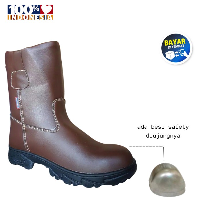 Ready Safety Boot Edmundo Boot Coklat Berkualitas-Sepatu Proyek-Sepatu Safety-Sepatu King-Sepatu