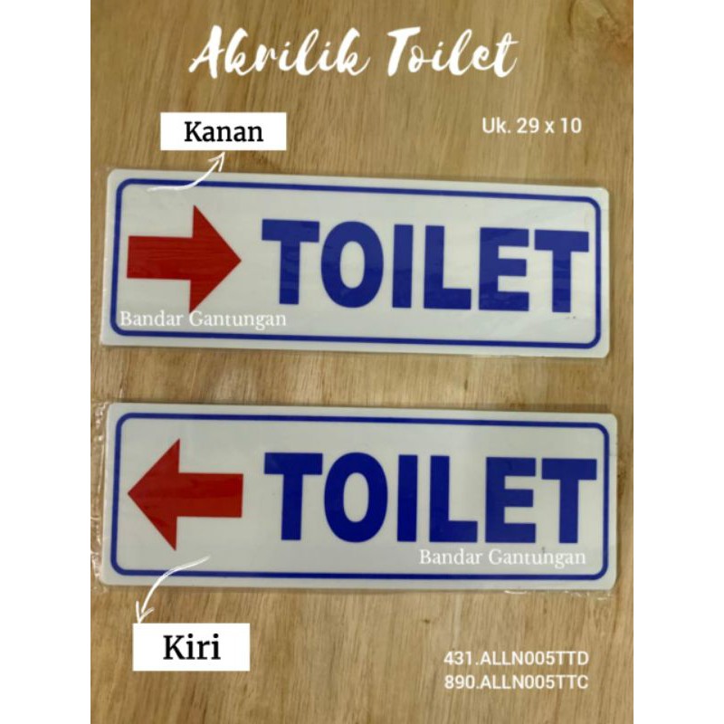 Plat Papan Toilet Panah Kanan Atau Kiri/Plat Lambang Rambu Sign/Akrilik Plat Rambu Papan(BH)