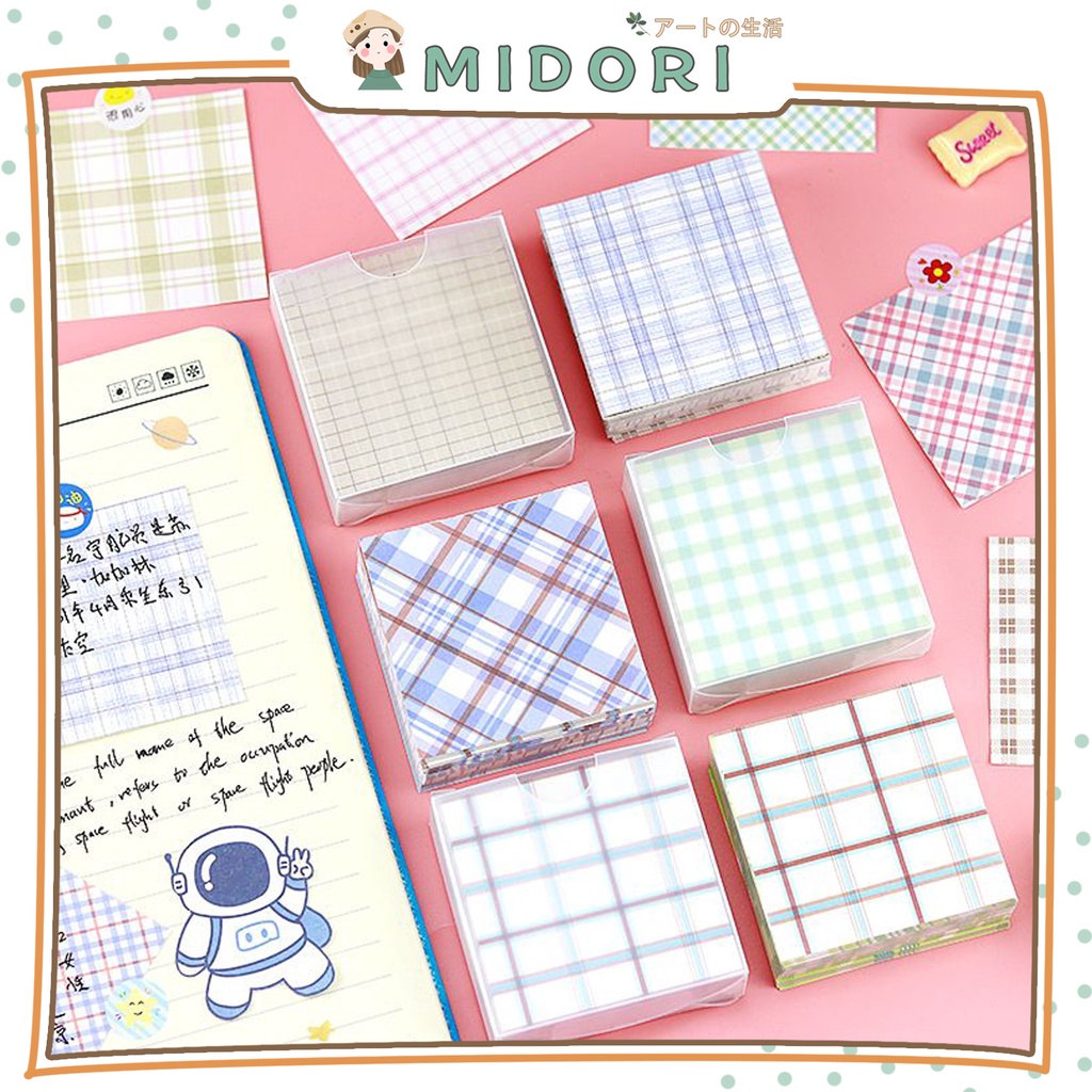 

[MIDORI] 200Lembar GRID SERIES CUTE Memo Note Paper Notepad - C0024