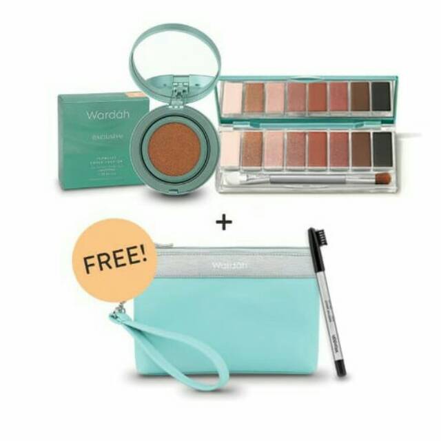 wardah exclusive paket free pouch new
