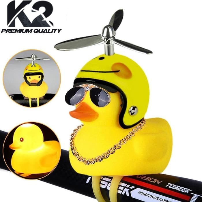 Pajangan Boneka Bebek Helm Baling Baling LED NYALA Motor ATAU Sepeda