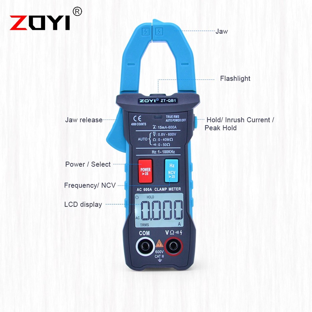 Zoyi ZT QB1 Smart Clamp Meter Tang Ampere Mini DIode NCV Digital Original