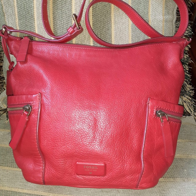 Tas Fossil Emerson hobo red preloved