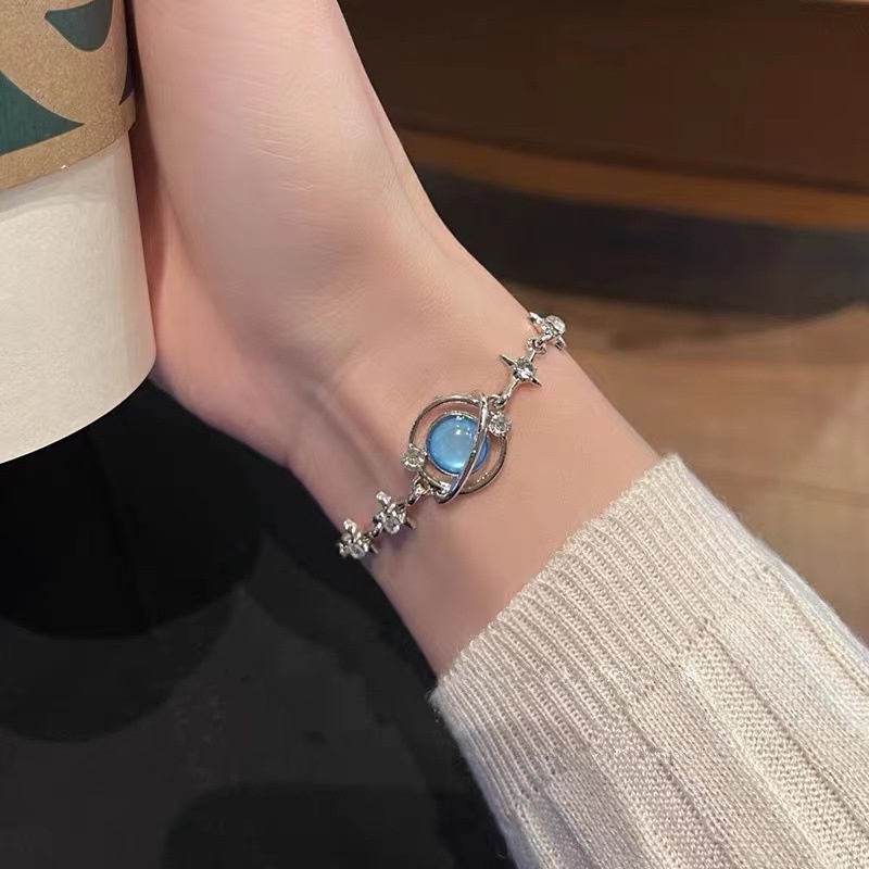 Co Co Co Gelang Tangan Rantai Fashion Gaya Korea Motif Planet Untuk Perhiasan Wanita