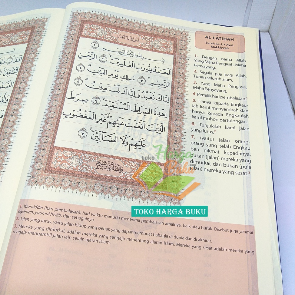 Al-Quran At-Tilawah A4 Terjemah Hard Cover Ukuran BESAR HC Khat Utsmani 15 Baris Ayat Pojok Mushaf Al-Qur'an Tilawah Mudah Penerbit Ummul Qura