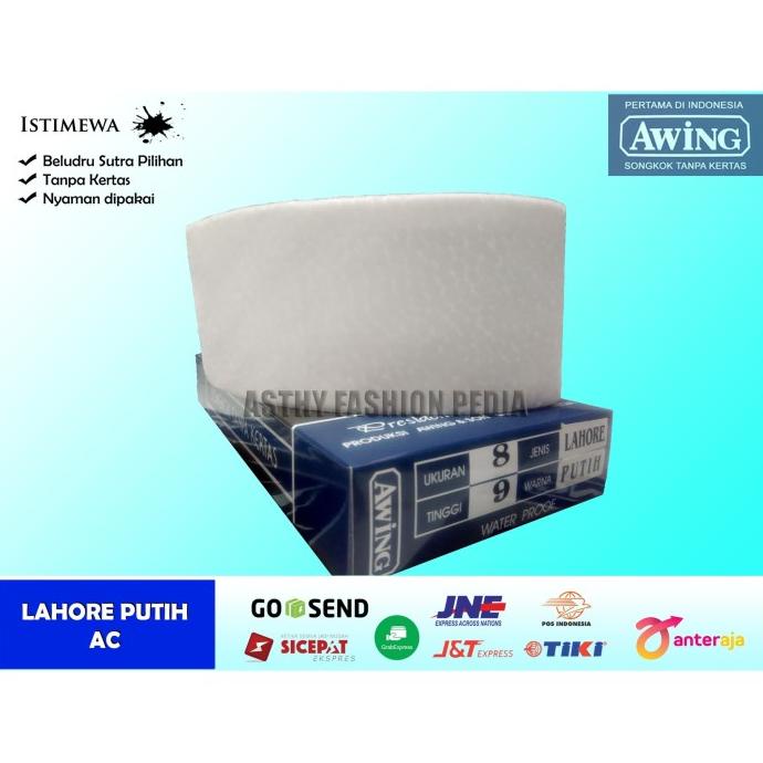 Songkok [Peci / Kopyah] Awing Putih Lahore AC Putih Tinggi 9