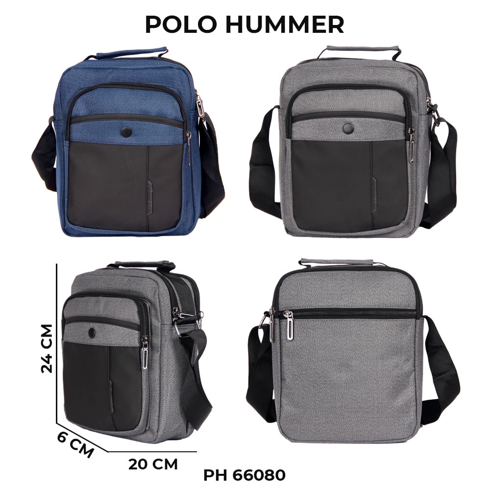 Sling Bag Pria Original POLO HUMMER - Tas Selempang Kotak buat Tablet / Ipad