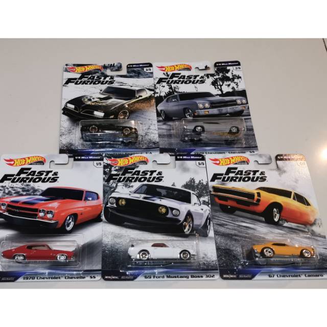 Hot Wheels Fast and Furious 1/4 Mile Muscle premium C camaro chevelle boss pontiac mustang boss