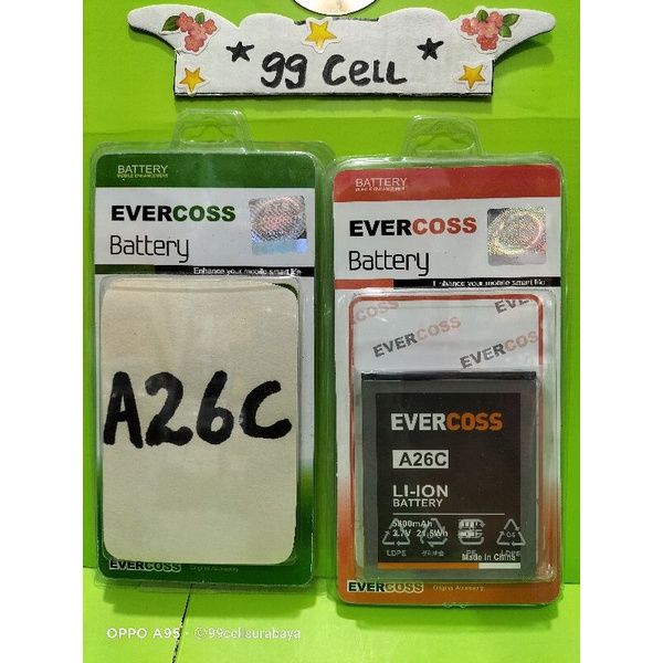 Baterai battery batrai batre Evercoss A26C original