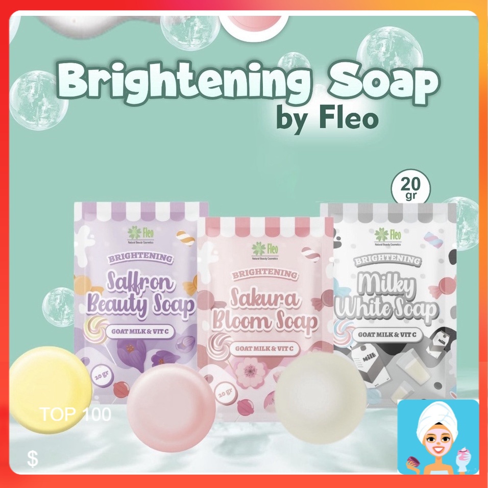[ML] [BPOM] FLEO BRIGHTENING SOAP / SABUN MANDI PEMUTIH WAJAH DAN BADAN
