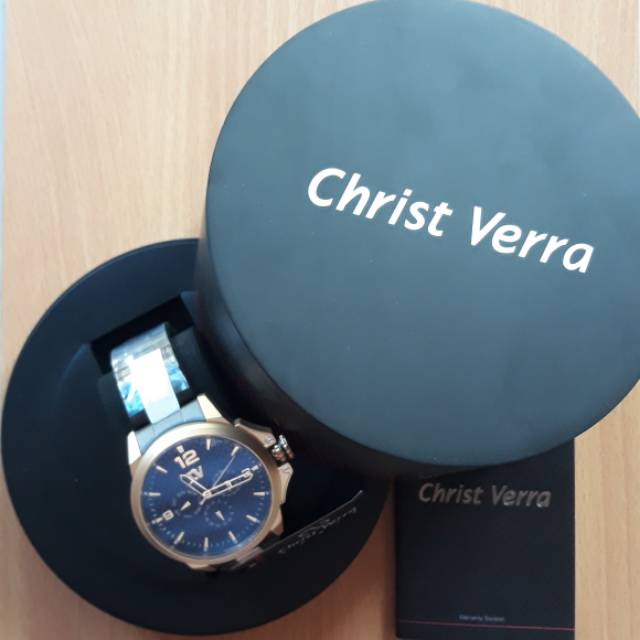 JAM TANGAN  CHRIST VERRA PARIS BLACK GOLD LIMITED EDITION ORIGINAL MURAH