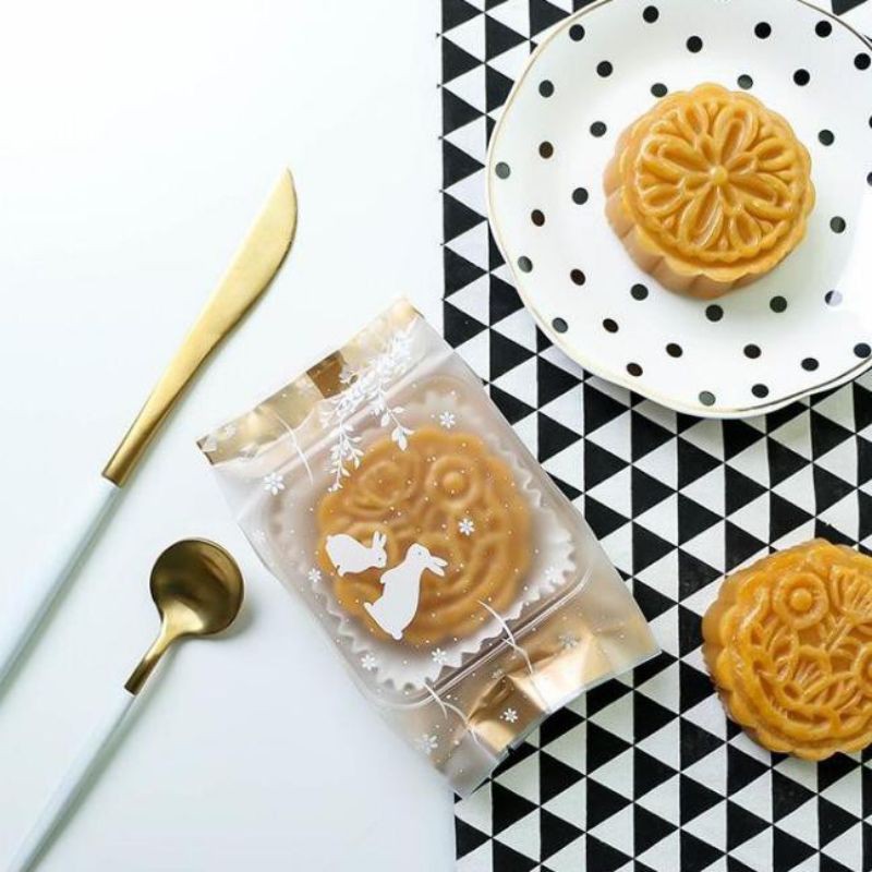 PLASTIK SEALER MOONCAKE KUE PERMEN 9x11 GOLD 109