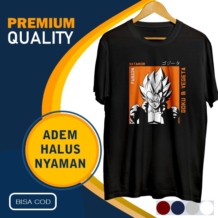 Kaos Pria Distro Polos Oblong Hitam Keren Murah Baju Pria Cowok Gogeta Natamor