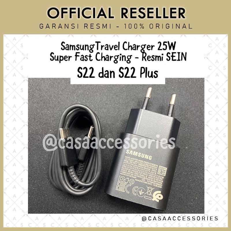 Samsung S22 S22 PLUS Travel Charger Super Fast Charging 25W RESMI SEIN