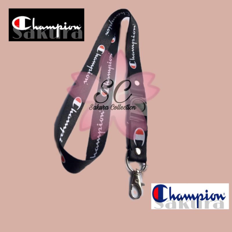 SC Lanyard CHAMPION Sport Outdoor Adventure brand logo/cartoon/kunci/tulisan/tali kartu nama/flashdisk/key/kartu nama/idcard/hp/vape/pods