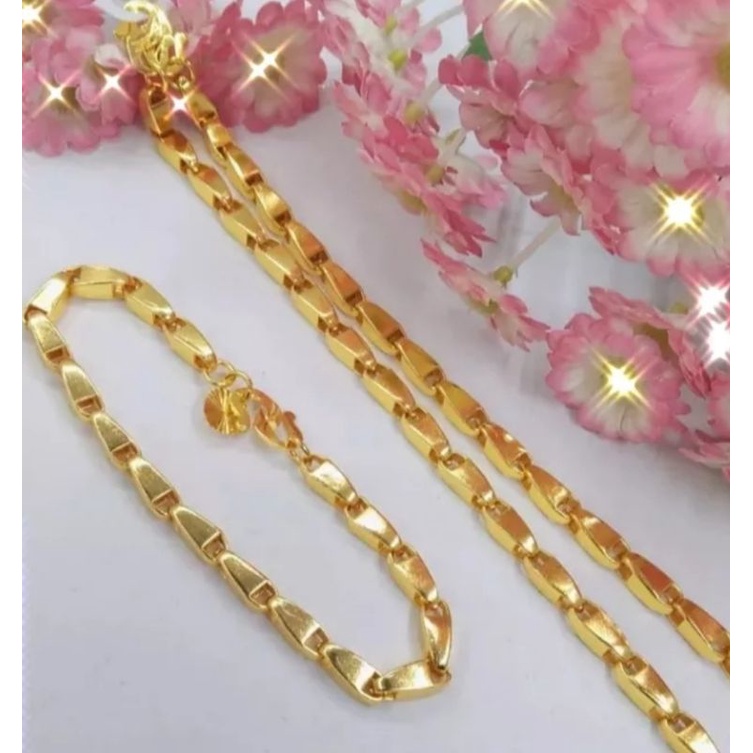 Kalung Free Gelang Tangan Padi Medan Lapis Emas 24K Anti Karat