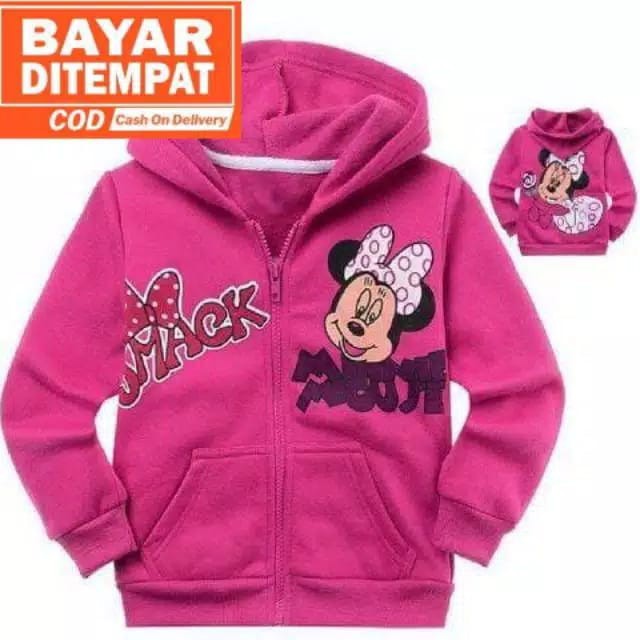 Jaket Anak perempuan usia 2-10thn/jaket anak motif miki mouse/bahan fleece