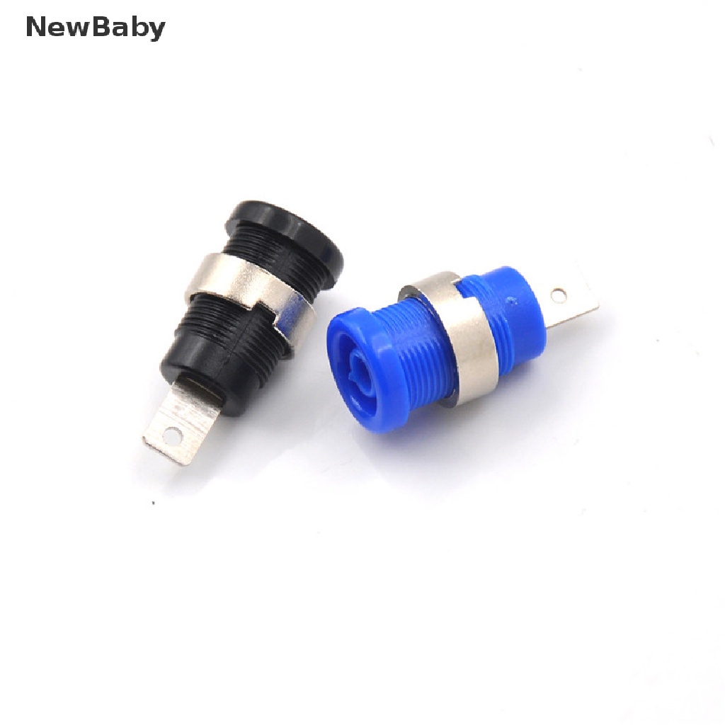 NewBaby 5Pcs 4mm Banana Plugs Female Jack Socket Plug Wire Connector 5 Colors ID