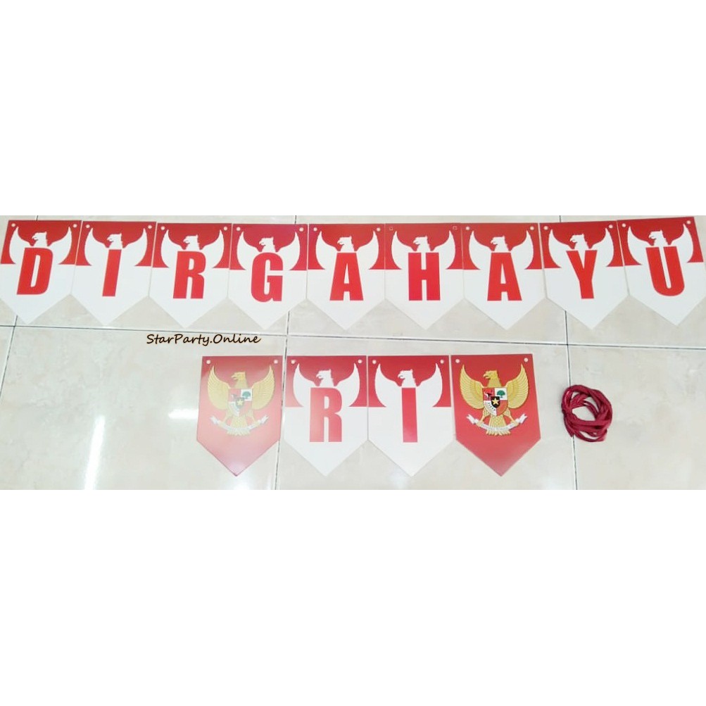 Rangkaian Dirgahayu Kemerdekaan RI /Banner Dirgahayu /Tulisan Dirgahayu Indonesia/ Bunting Flag