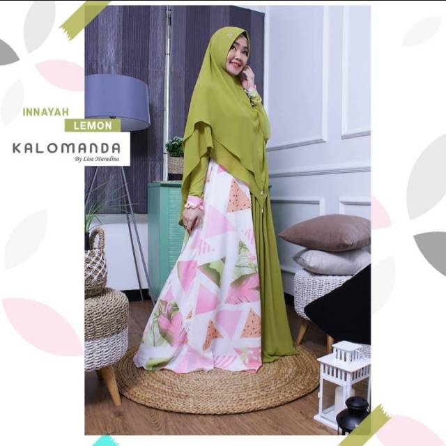 INNAYAH GAMIS SET SYARI FASHION MUSLIMAH TERBARU BY KALOMANDA MOSLEM GALLERY SUPPLIER TANGAN PERTAMA