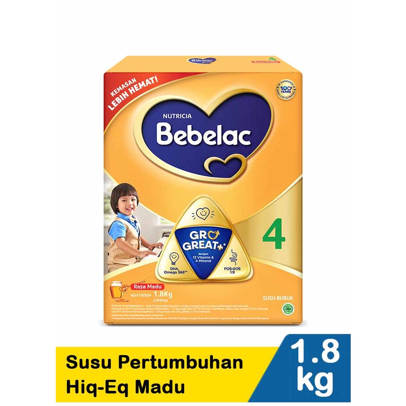 

BEBELAC 4 (3 - 6 Tahun) Vanila/Madu Box - 1800gr_Susu_Pertumbuhan