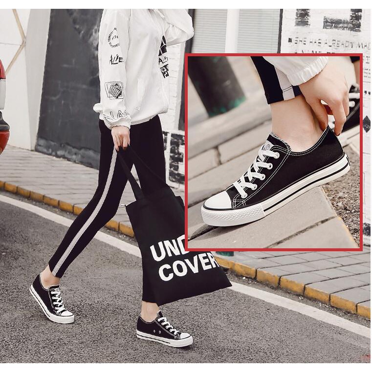 Sepatu Sneaker Wanita Canvas Sepatu Kanvas Sekolah Korean Style Remaja Flat Shoes Casual Women