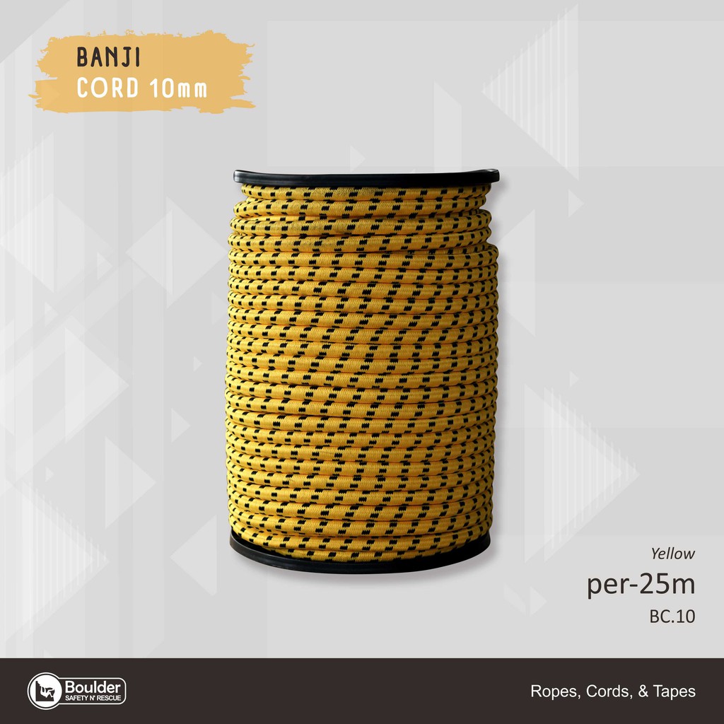 

BUNGEE CORD 10mm TALI BANJI Per-25m KUNING
