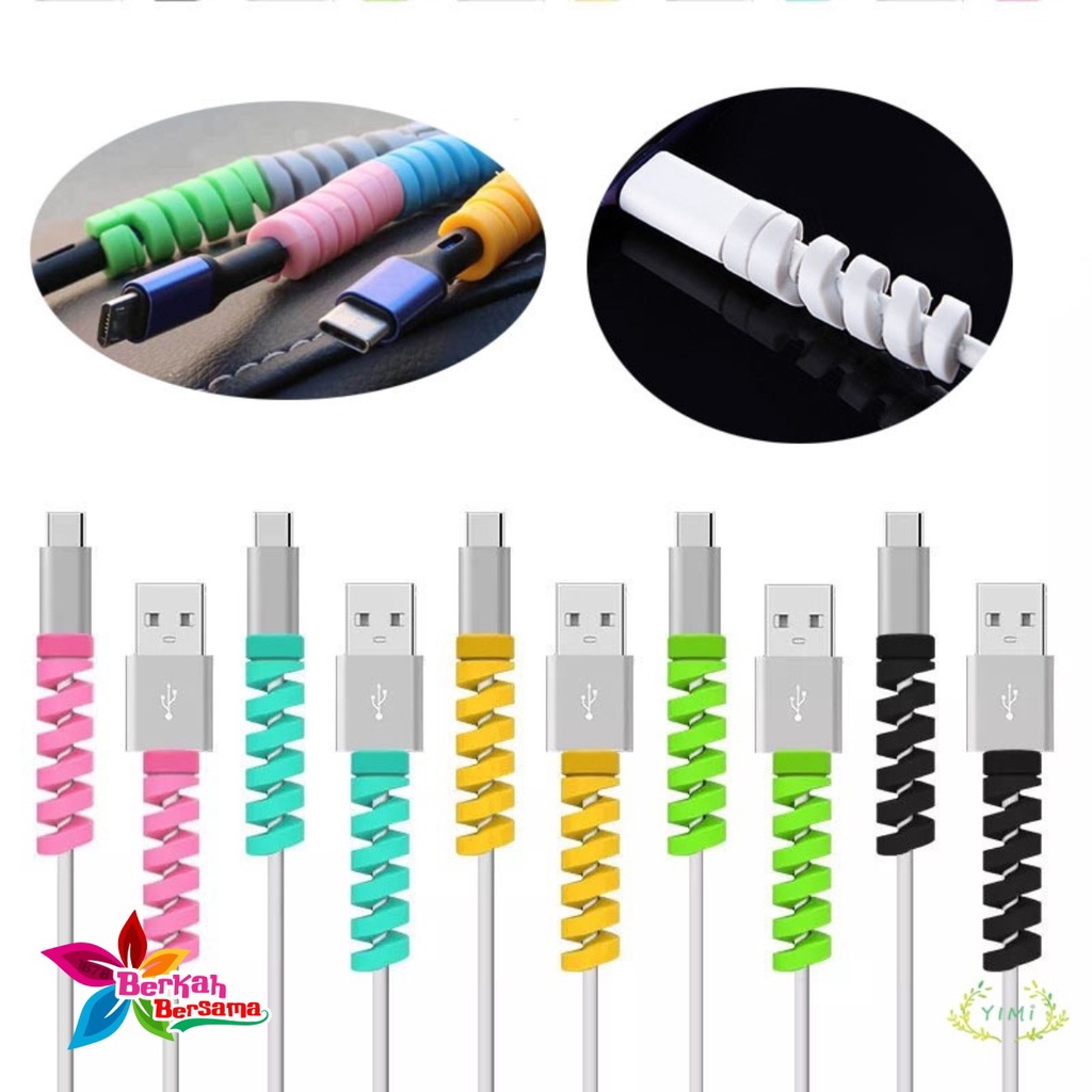 Cable Protector Spiral / Pelindung Kabel charger BISA DI TEMPEL DINDING - PROTERCTOR UJUNG KABEL BB5783