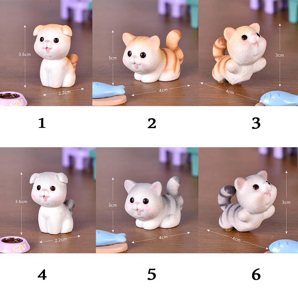 [Elegan] Miniatur Lucu Nakal Mikro Lanskap DIY Resin Craft Kitten Ornamen