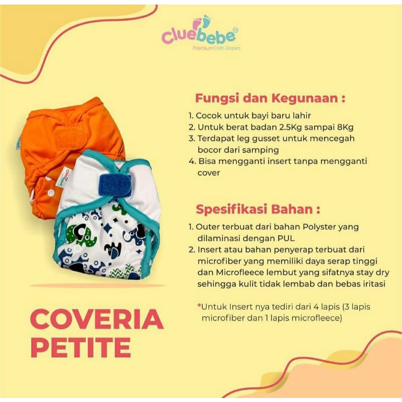 [Promo] CLUEBEBE Coveria Petite Motif Clodi Newborn Popok Kain Type Cover