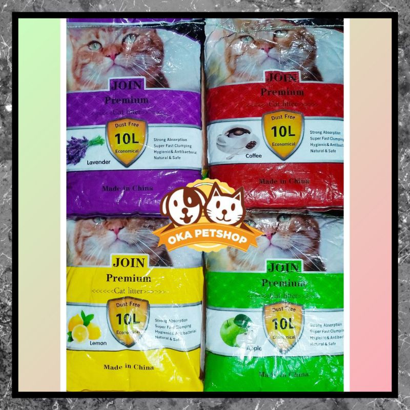 Pasir kucing join 10L / pasir wangi kucing join / pasir gumpal kucing / pasir kucing bentonite 10L