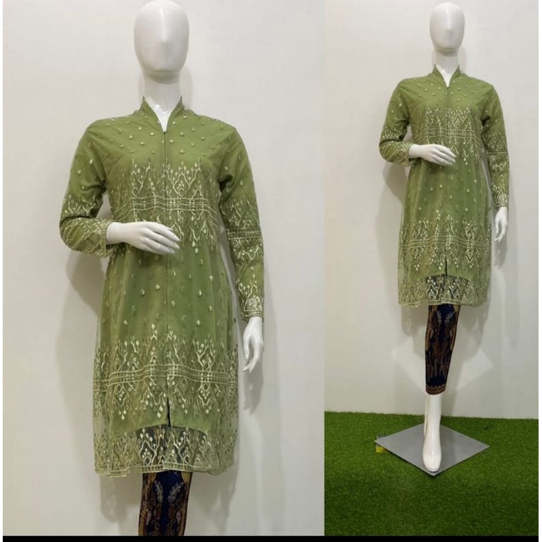 Rendy setelan kebaya tunik busui//kebaya modern//kebaya wisuda//kebaya brokat modern//kebaya tunik melayu busui