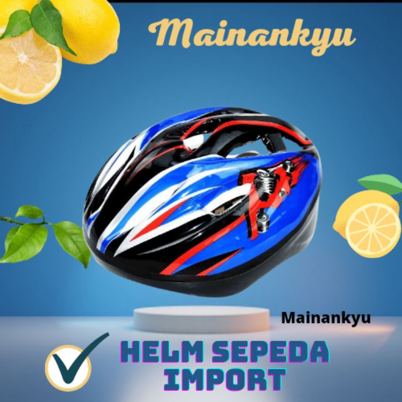 (MAINANKYU) KUYOU Helm Sepeda Anak 3-8 Tahun - KY007 - Blue