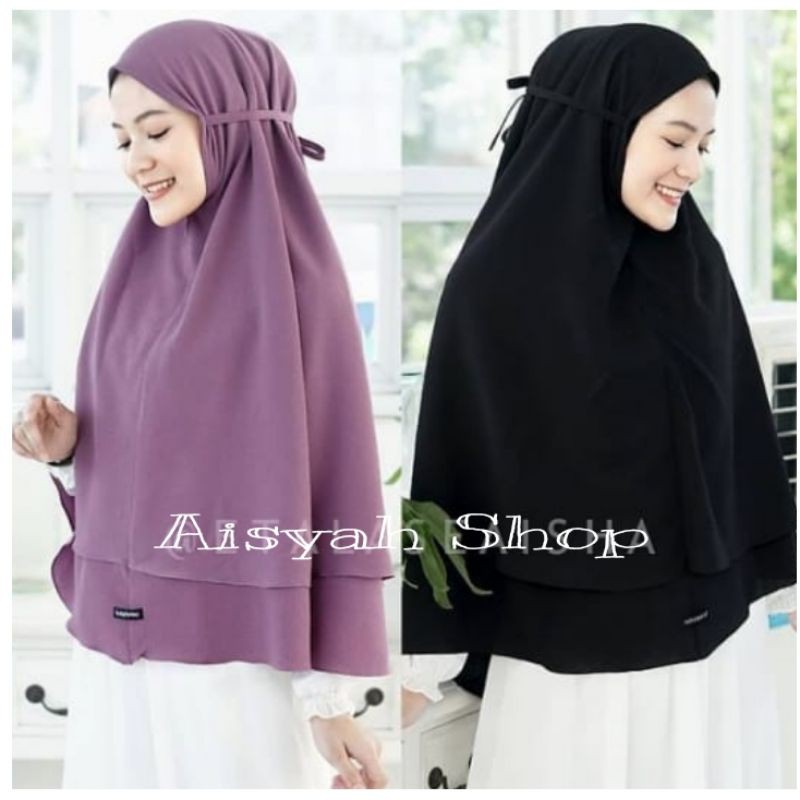 Khimar Kalya 2 Layer Jumbo XL Syari Non Pet Tali Jilbab  Hijab Instant Kerudung Murah Terbaru