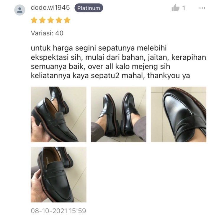 Sepatu Casual Pria Formal Pascal Black by Oxwalker Pantofel Kerja Kantor