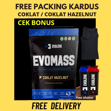 Evolene EvoMass 10 Lbs BPOM HALAL 10Lbs 4.5kg kilo gram 4,5 mass gainer gymm evo mass