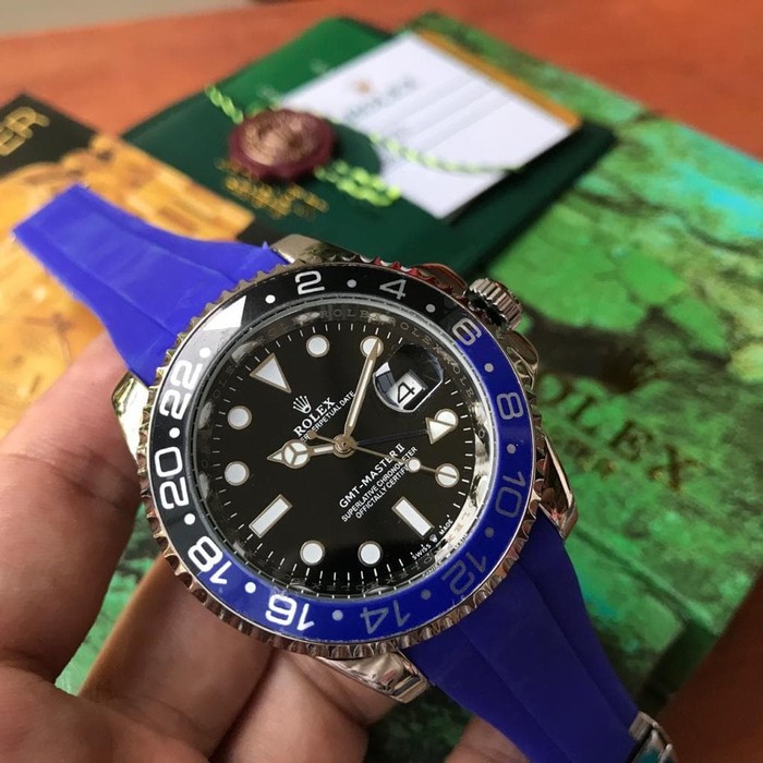 JAM TANGAN PRIA ROLEX OYSTER RUBBER DATE BODY SILVER COWOK ANALOG TERBARU ADA 5 WARNA