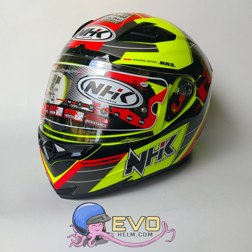 NHK RX9 NAVY SE GRAPHIC Full Face - Double Visor YELLOW FLUO - YELLOW