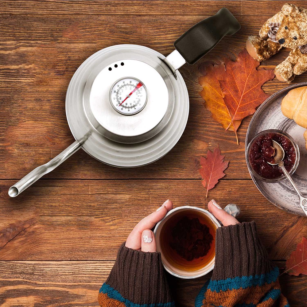 Coffee Maker Pot V60 Drip Kettle 1 Liter dengan Thermometer
