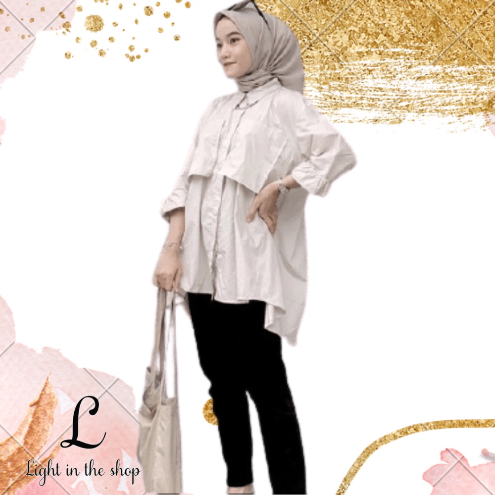 Kalinea Top Atasan Wanita Shirt Fushia Kemeja Polos Belakang