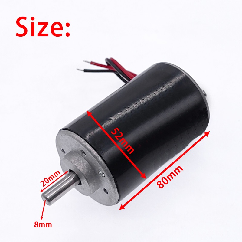 [HAEBOT] Dinamo DC Spindle Motor 200W 12V 48V Shaft 8mm CNC Mini DIY Torsi Tinggi Kuat High Speed Power Mikro Brush