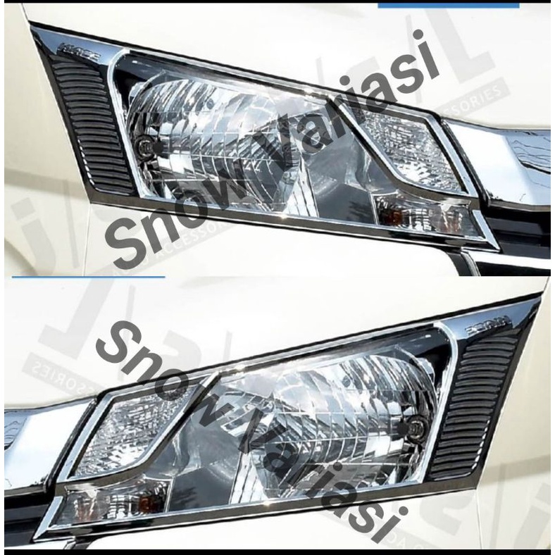 Garnish lampu depan head lamp Hiace 2020 chrome jsl